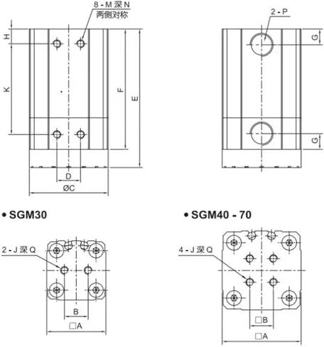 أسطوانة مغناطيسية Pneumatic SGM-30 SGM-40 SGM-50 SGM-70 (SGM-30) in Saudi Arabia