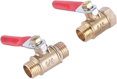 1/8 "1/4 '' 3/8 '' 1/2 '' أنثى إلى الذكور BSPT النحاس النحاس النحاسي المائي خط الوقود غاز غاز غاز غاز صمام الكرة الهوائية (3/8" ، الإناث-البول) in Kuwait