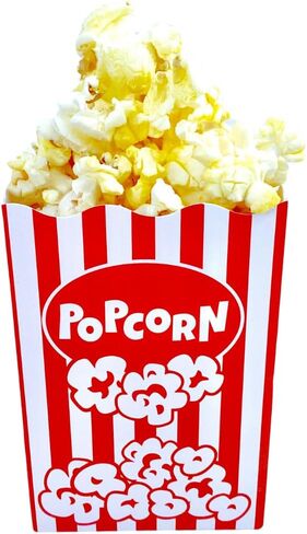 100 Pack Mini Popcorn Box Disposable Container, 4 Inches tall, Cardboard Classic Red and White Striped design, Parties, Movie Night, Snack, Mini box in Saudi Arabia