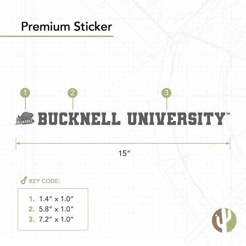 Desert Cactus Bucknell اسم Bison اسم الشعار فينيل شارات محمول زجاجة ماء القرص السياري (ملصق 15 بوصة) in Saudi Arabia