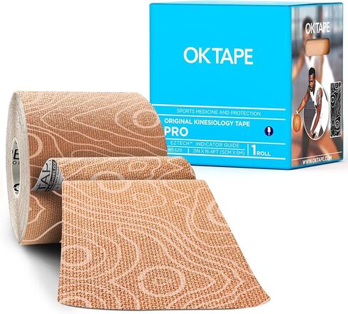 OK Tape Pro Movology Tape Roll Uncut Roll ، شريط رياضي للعلاج الطبيعي المرن لتخفيف الألم ، دعم العضلات ، الشريط الحركي ، مقاوم للماء ، 2 بوصة 16.4 قدمًا رماديًا in Saudi Arabia