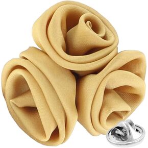 Premium Trio Cluster Flower Lapel Pin - Formal Boutonniere for Men, Flower Brooch Pin