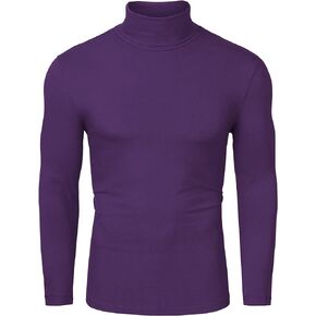 uxcell Men's Turtleneck Top Slim Fit Long Sleeve Pullover Turtle Neck Shirt
