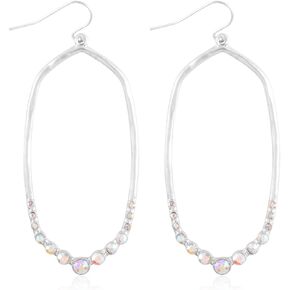 Bohemian Geometric Cut-Out Drop Earrings - Simple Metallic Open Hoop Dangles Moroccan Cloud, Clover Floral Quatrefoil, Infinity Leaf