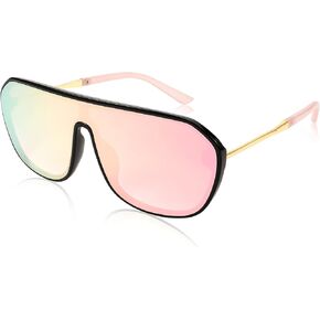 FEISEDY Rimless Mirrored Sunglasses Women Men Oversized One Piece Lens Sun Glasses B2932