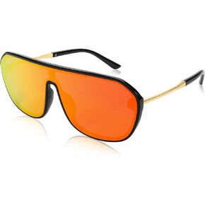 FEISEDY Rimless Mirrored Sunglasses Women Men Oversized One Piece Lens Sun Glasses B2932