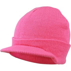 Neon Snug Fit Knitted Beanie Visor Cap