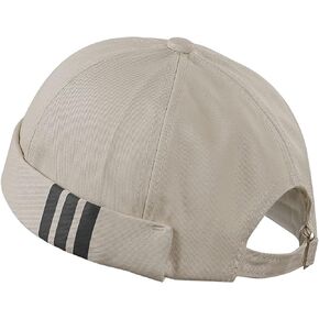Croogo Mens Brimless Hat Rolled Cuff Harbour Hat Retro Strapback Docker Cap Casual Sailor Cap Unisex Docker Leon Beanie Hat
