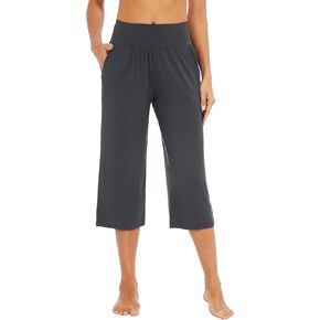WiWi Bamboo Viscose Soft Capri Yoga Loose Pants for Women High Waisted Comfy Pjs Capris Lounge Pajama Bottoms S-XXL