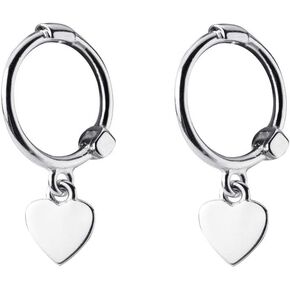 Tiny Love Heart Dangle Small Hoop Earrings for Women Teen Girls S925 Sterling Silver Cartilage Cute Sleeper Dainty Huggie Hoops Jewelry Gifts