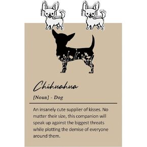 Lywjyb Birdgot Chihuahua Earrings Chihuahua Dog Earrings Studs Chihuahua Lovers Gift for Mother Grandma