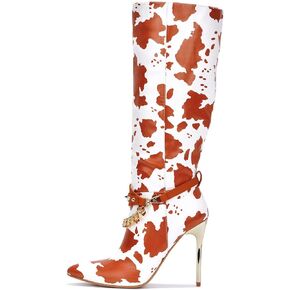 Cape Robbin Esa Cowboy Knee High Boots Women, Western Cowgirl Boots for Women with Stiletto Heels, Fashion Dress Boots for Women