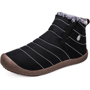 YUKTOPA Winter Snow Boots Slip-on Water Resistant Booties Anti-Slip Lightweight Ankle Boots with Full Fur for Men Women …