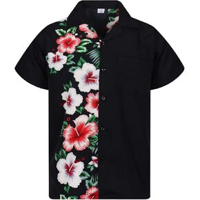 Funky Hawaiian Shirt Men Short-Sleeve Front-Pocket Wedding Chic Multiple Colors