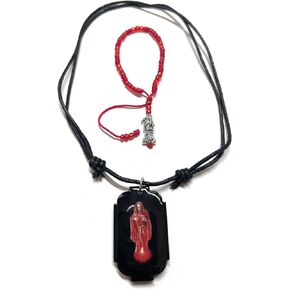 Santa Muerte scapular and matching bracelet.