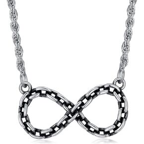 بي دي تي جيه ام تي جي عقد انفينيتي للرجال من الفضة الاسترليني بتصميم انفينيت، هدية للرجال والنساء، فضة استرليني، بدون احجار كريمة, فضة استرلينية, لا أحجار كريمة in Kuwait