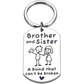 Funny Sister And Brother Keychain Gifts for Teen Boys Girls Gifts for Sister Brother Birthday Christmas Gifts from Sister Gifts for Her Funny Brother Gift for Men Valentines Xmas Stocking Stuffers