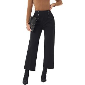 heipeiwa Women's Wool Blend Winter Fall Wide Leg Pull on High Waist Dress Business Casual Pants in Saudi Arabia