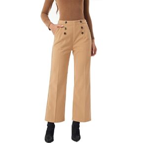 heipeiwa Women's Wool Blend Winter Fall Wide Leg Pull on High Waist Dress Business Casual Pants