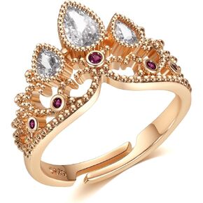 Rapunzel Ring Tangled Fans Princess Crown Ring Princess Jewelry Birthday Party Ring Girls Halloween Dress up Gifts