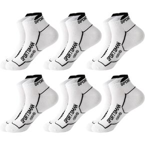 Mens Ankle Athletic Socks Running Socks Cotton Low Cut Breathable Cushioned Arch Support Casual Socks 6-12 (6 Pairs)