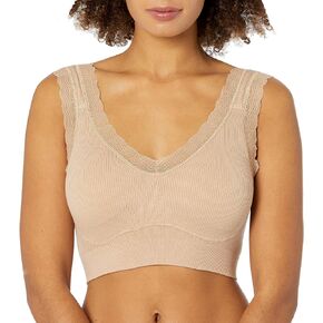Rhonda Shear Women's Ribbed Leisure Bra with Removable Pads