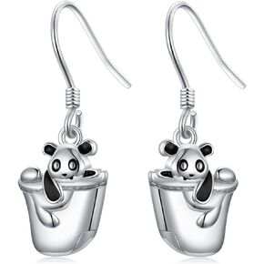 Panda Drop Earrings for Women Sterling Silver Cute Panda Dangle earrings Jewelry Gifts for Girls Girlfriend Teen