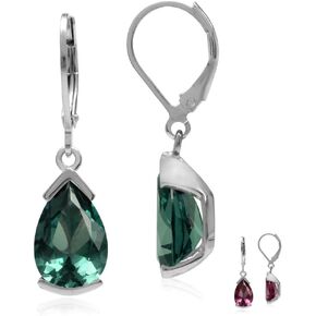 Silvershake White Gold Plated 925 Sterling Silver Drop Dangle Leverback Earrings