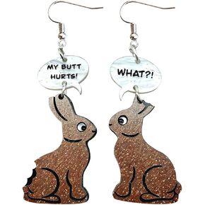 Easter Earring Bunny Rabbit Eggs Gnome Drop Dangle Earrings Acrylic Easter Animal Earrings Holiday Jewelry Gift for Women Girls