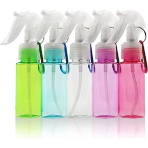 empty spray bottle for hand sanitizer, travel bottle with keychain ,small spray bottle, mini spray bottle, empty spray bottle with leak-proof and refillable, 5pcs（2oz/60ml）