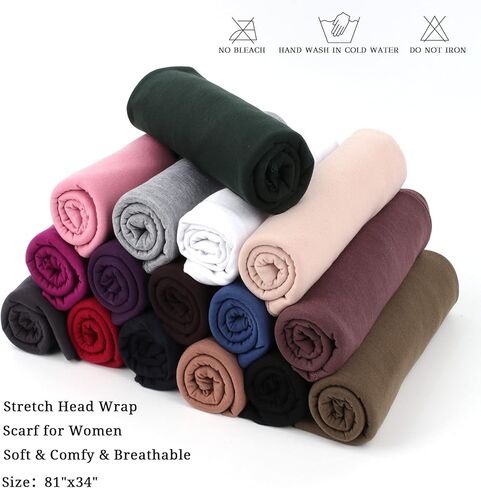 OAOLEER 5Pcs Head Wraps for Black Women Stretch Jersey Turban Soft Breathable Knit Headwraps Fashion Long Head Scarf African Hair Wraps in Kuwait