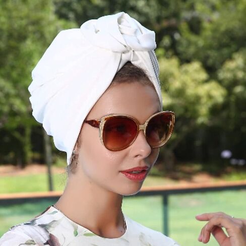 OAOLEER 5Pcs Head Wraps for Black Women Stretch Jersey Turban Soft Breathable Knit Headwraps Fashion Long Head Scarf African Hair Wraps in Kuwait