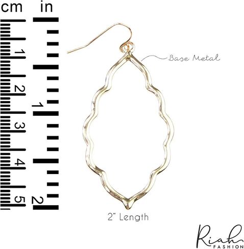 Bohemian Geometric Cut-Out Drop Earrings - Simple Metallic Open Hoop Dangles Moroccan Cloud, Clover Floral Quatrefoil, Infinity Leaf in Saudi Arabia