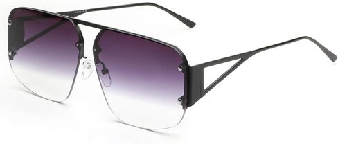Trendy Sunglasses for Women Men UV Protection Shade Metal Rimless Frame Gafas De Sol Lentes De Sol… in Saudi Arabia