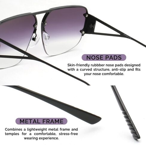 Trendy Sunglasses for Women Men UV Protection Shade Metal Rimless Frame Gafas De Sol Lentes De Sol… in Saudi Arabia