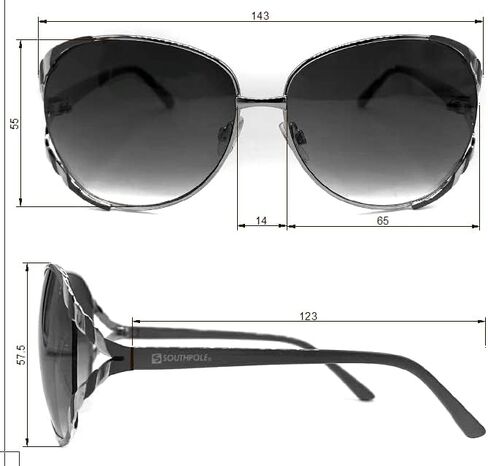 Southpole 1027SP Vented Metal UV Protective Round Sunglasses for Women. Trendy Gifts for Women, 60 mm in Saudi Arabia