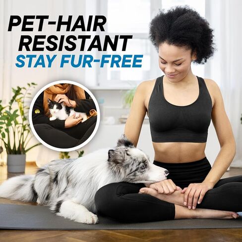 سروال يوجا سميك عالي الخصر للنساء - تحكم في البطن 25 بنطال للتمرين بدرزة داخلية، ناعم زبداني مع جيب للخصر in Kuwait