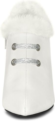 Allegra K Women's Block Heels Pointed Toe Faux Fur Ankle Booties in Saudi Arabia
