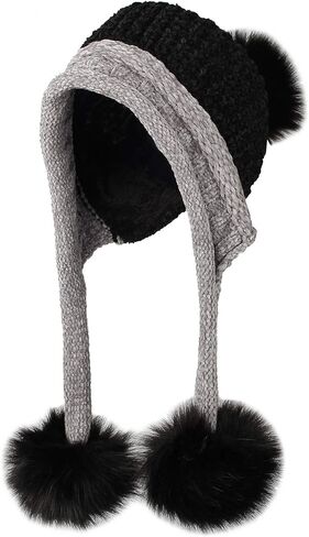 ويثموونز بطانة صوف سميكة كابل متماسكة قبعة صغيرة بوم إيرفلابس DZ70029 in Kuwait