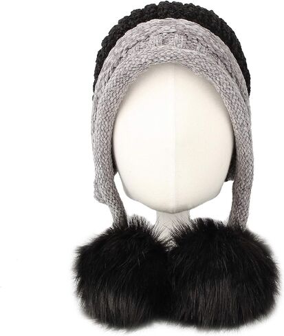 ويثموونز بطانة صوف سميكة كابل متماسكة قبعة صغيرة بوم إيرفلابس DZ70029 in Kuwait