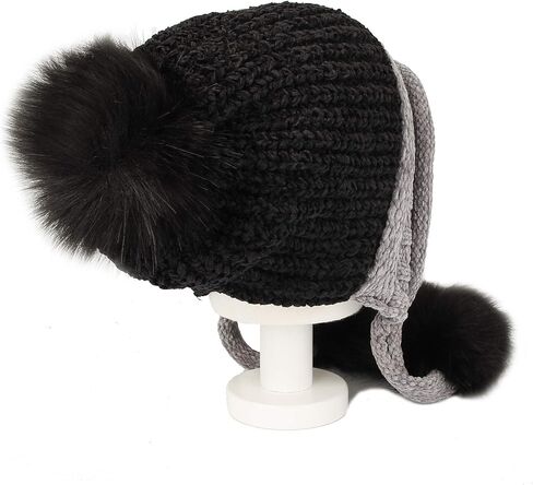 ويثموونز بطانة صوف سميكة كابل متماسكة قبعة صغيرة بوم إيرفلابس DZ70029 in Kuwait