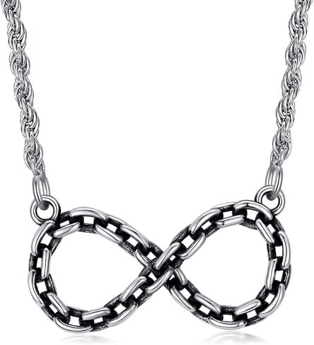 بي دي تي جيه ام تي جي عقد انفينيتي للرجال من الفضة الاسترليني بتصميم انفينيت، هدية للرجال والنساء، فضة استرليني، بدون احجار كريمة, فضة استرلينية, لا أحجار كريمة in Kuwait