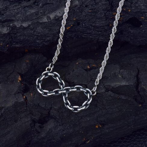 بي دي تي جيه ام تي جي عقد انفينيتي للرجال من الفضة الاسترليني بتصميم انفينيت، هدية للرجال والنساء، فضة استرليني، بدون احجار كريمة, فضة استرلينية, لا أحجار كريمة in Kuwait