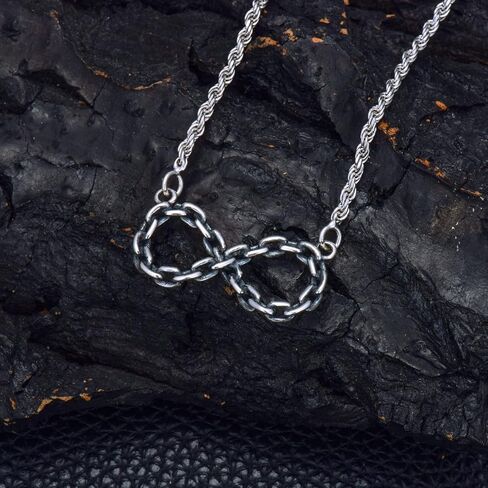 بي دي تي جيه ام تي جي عقد انفينيتي للرجال من الفضة الاسترليني بتصميم انفينيت، هدية للرجال والنساء، فضة استرليني، بدون احجار كريمة, فضة استرلينية, لا أحجار كريمة in Kuwait