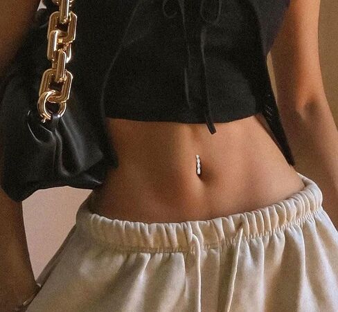 MILACOLATO 14G Belly Button Rings for Women Hypoallergenic 925 Sterling Silver Clicker Belly Button Ring Cubic Zirconia Paved Reverse Curved Navel Rings Barbell Belly Piercing Jewelry in Saudi Arabia