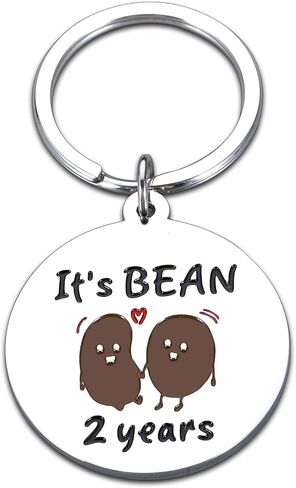 Sweet 2nd Weeding Anniversary Keychain Gifts for Her, Naughty Two Years Anniversary Gif for Husband Wife, Romantic 2 Year Dating Anniversary for Men Women, Cotton Anniversary Gifts for Him Boyfriend, in Kuwait