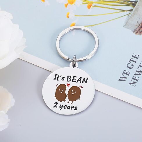 Sweet 2nd Weeding Anniversary Keychain Gifts for Her, Naughty Two Years Anniversary Gif for Husband Wife, Romantic 2 Year Dating Anniversary for Men Women, Cotton Anniversary Gifts for Him Boyfriend, in Kuwait