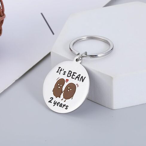 Sweet 2nd Weeding Anniversary Keychain Gifts for Her, Naughty Two Years Anniversary Gif for Husband Wife, Romantic 2 Year Dating Anniversary for Men Women, Cotton Anniversary Gifts for Him Boyfriend, in Kuwait