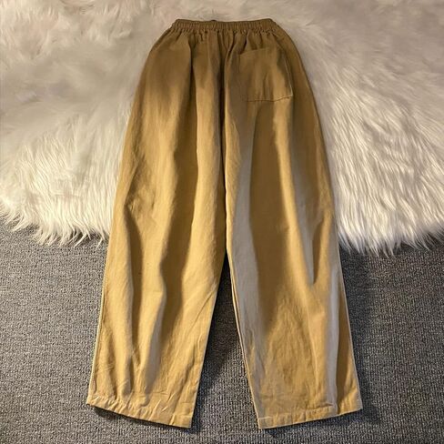 السراويل البضائع النسائية الفضفاضة Y2K الشارع الشهير القطن الصلبة خمر فضفاضة تناسب مع جيوب بالازو in Kuwait