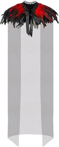 إكسسوارات زي شارميان شال من الريش على الطراز القوطي مع غطاء من الدانتيل in Kuwait